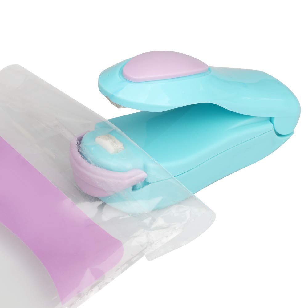 Portable Mini Heat Sealing Machine - Impulse Sealer for Plastic Bags with Lids (Blue, One Size) | Food Storage, Packaging, Home & Office Use