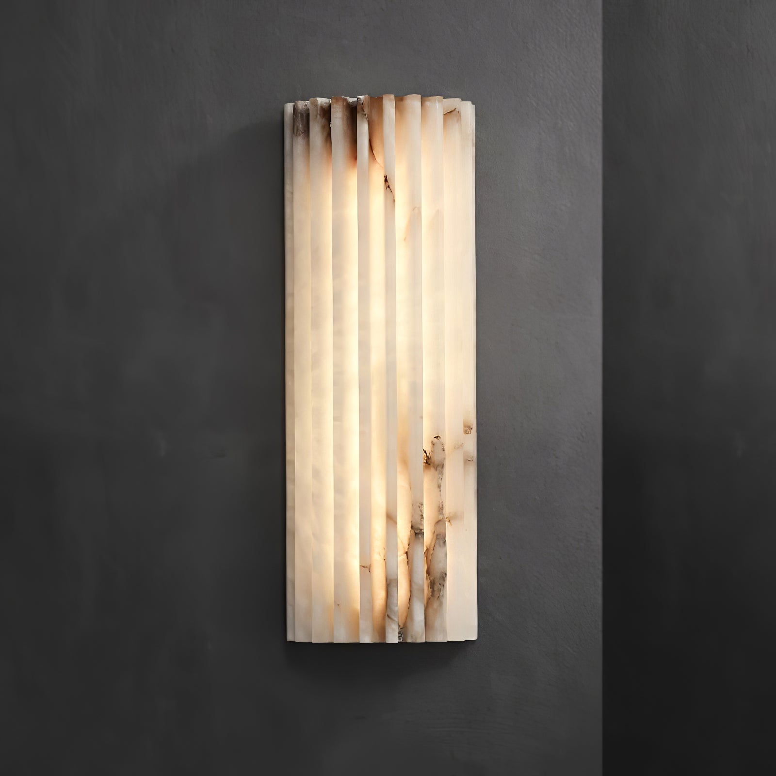 Alvia Alabaster Wall Light - Elegant Modern Sconce for Bedroom, Living Room & Hallway - Dimmable LED Fixture with Soft Warm White Glow - Perfect for Home Decor & Ambient Lighting