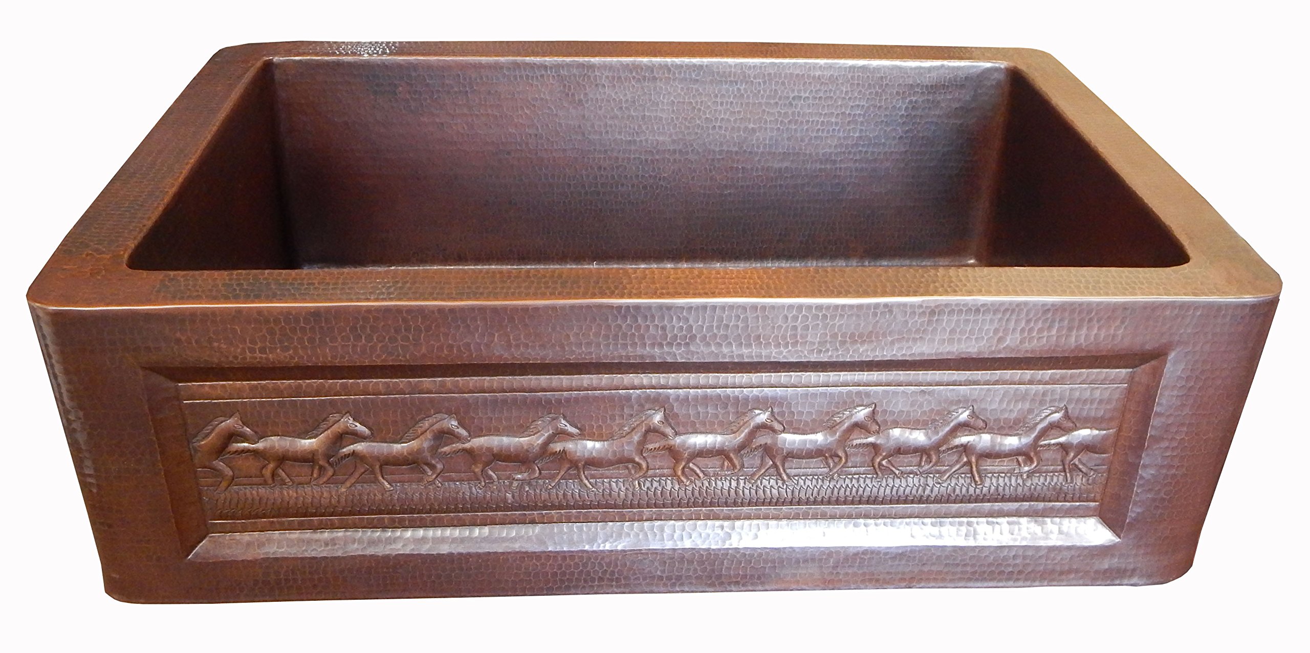 Farmhouse Apron Front Copper Kitchen Sink - Mexican Style Handmade Copper Sink for Rustic & Modern Kitchens - Perfect for Farmhouse, Cottage, or Country Style Homes