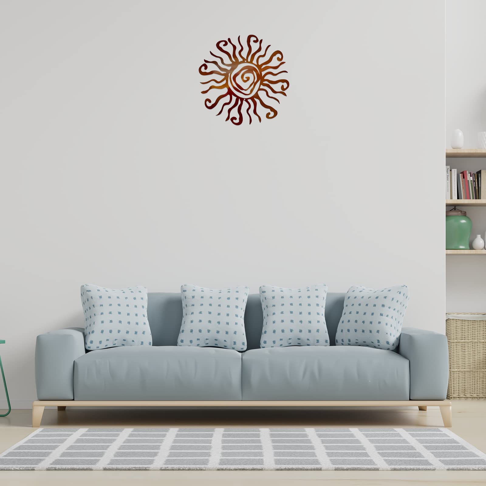 MSUIINT 2 Pack Metal Sun Wall Art Decor - 11.8 Inch Abstract Sun Sculpture, Outdoor Garden Wall Plaque for Patio, Porch, Fence & Balcony | Weather-Resistant Metal Hanging Decor for Home & Yard Aesthetic