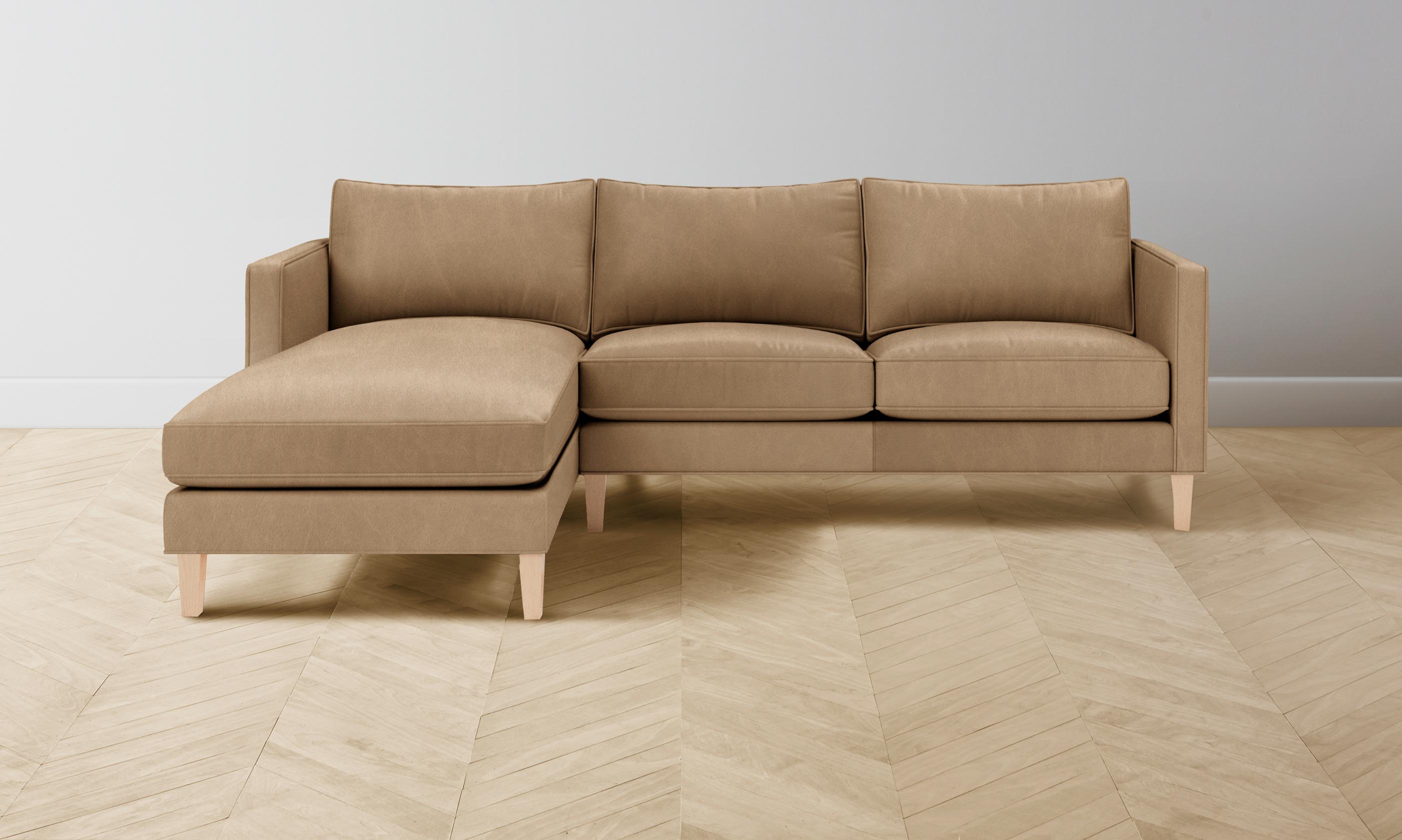 Premium Crosby Sectional Sofa in Tuscan Leather Camel - Luxurious Comfort for Living Room, Lounge & Family Gatherings