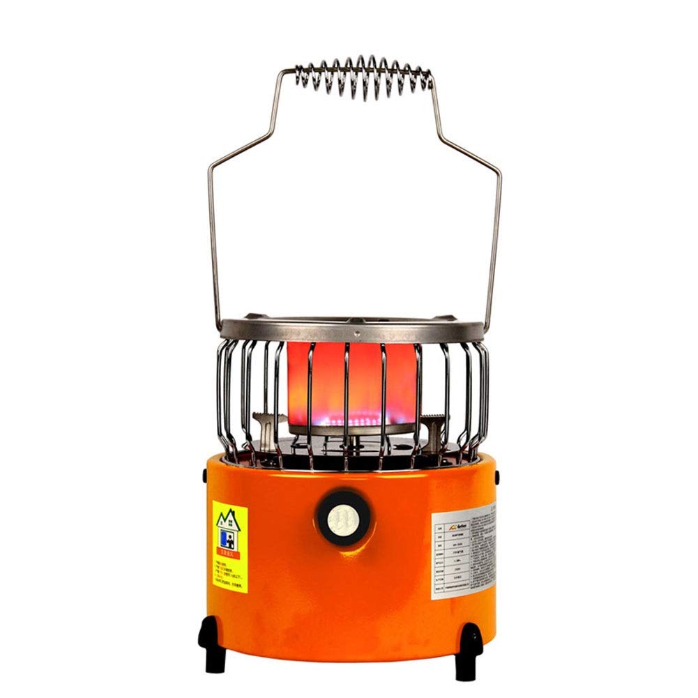 LXLXCS 2-in-1 6800 BTU Portable Camping Stove & Heater - Orange Outdoor Cooking & Heating for Backpacking, Hiking, Ice Fishing, and Survival Gear | Perfect for Cold Weather Adventures & Emergency Preparedness
