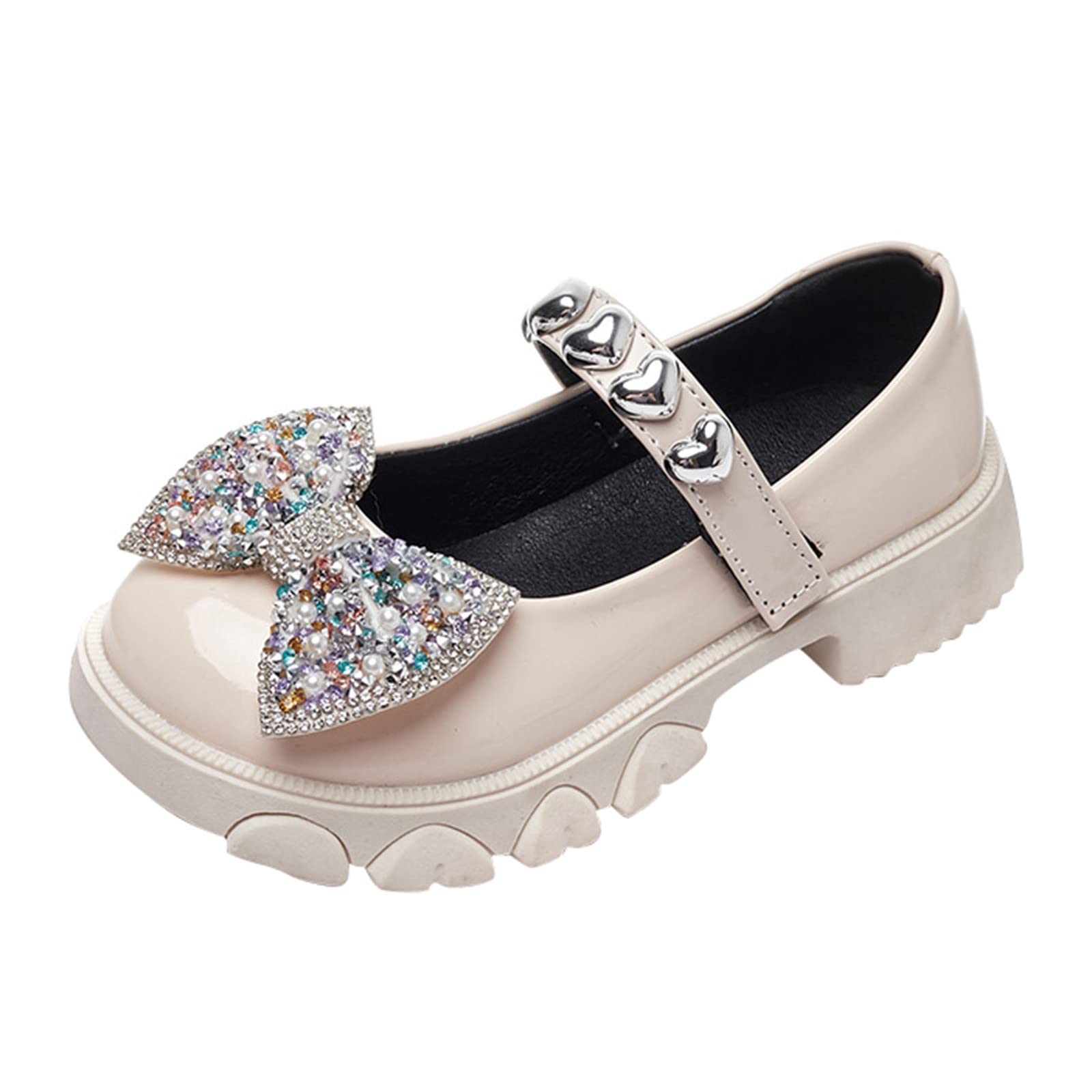 OIEU Baby Girl Leather Shoes - Soft Princess Sandals with Flower Bow for Toddlers & Infants | Perfect for Parties, Weddings & Special Occasions