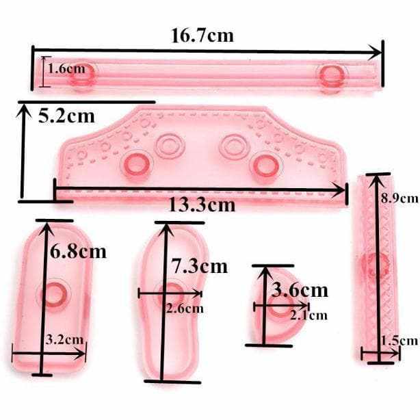 6-Piece Baby Shoe Sneakers Pattern Sugarcraft Tool Set for Cake Decorating - Perfect for Fondant, Gum Paste & Cookie Designs - Ideal for Birthday Cakes, Baby Showers & Wedding Desserts