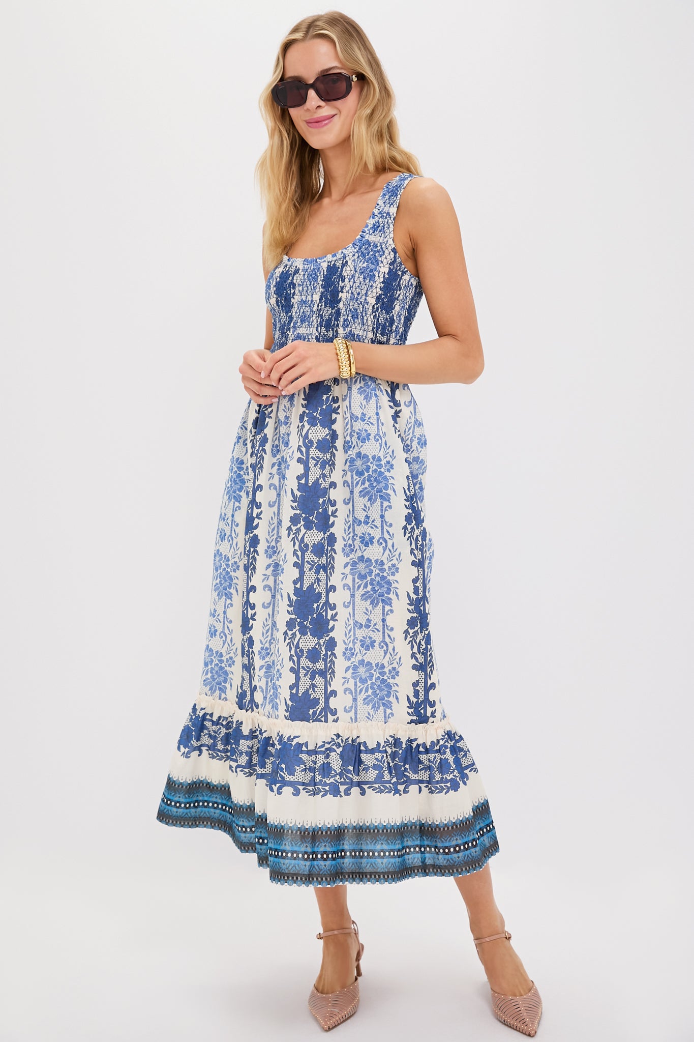 Bondi Blues Cotton Voile Mallie Dress - Lightweight & Breathable Summer Dress for Women | Perfect for Beach Vacations, Casual Outings & Boho Chic Style