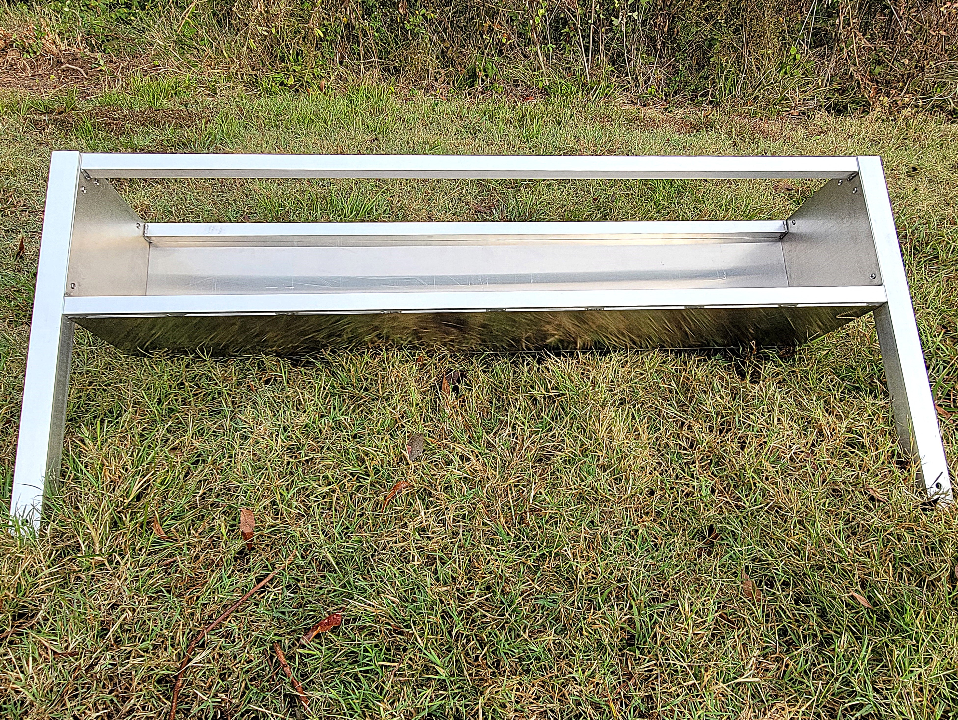 48 Inch 4 Ft Heavy Duty Welded Aluminum Sheep & Goat V Trough Feeder with Ground Anchors - Durable USA Made Livestock Feeder for Pasture, Farm & Ranch Use