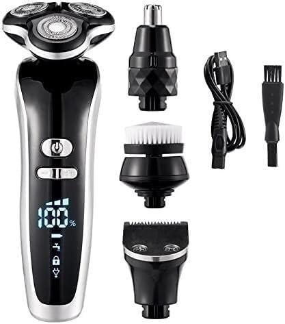 Professional 4D Electric Razor for Men - USB Rechargeable Cordless Shaver & Hair Trimmer Kit - Smooth Shaving for Face, Beard & Body Grooming - Perfect for Travel, Home & Office Use