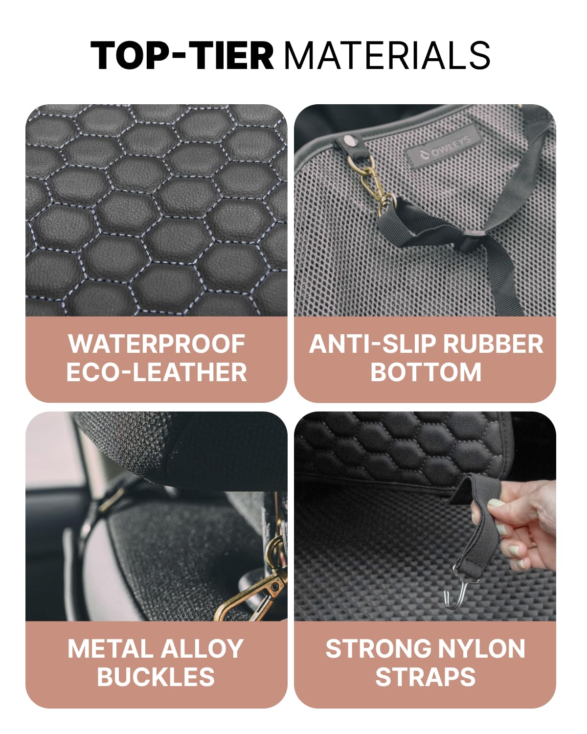 Premium Leather Car Seat Protector for Back Seat - Waterproof & Non-Slip Kids Seat Cover with Kick Mat - Durable Back of Seat Protector for Child Safety - 1PC Black - Perfect for Family Road Trips & Child Car Protection
