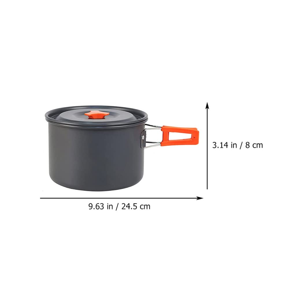 INOOMP 1 Set Portable Camping Cookware Kit - Lightweight Outdoor Cooking Pots & Pans for Camping, Hiking, Picnic & Backpacking - Durable Non-Stick Camp Stove Cookset for RV, Travel & Emergency Preparedness