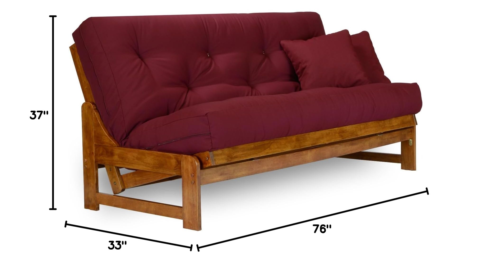 Full Size Arden Futon Set with Frame & 8