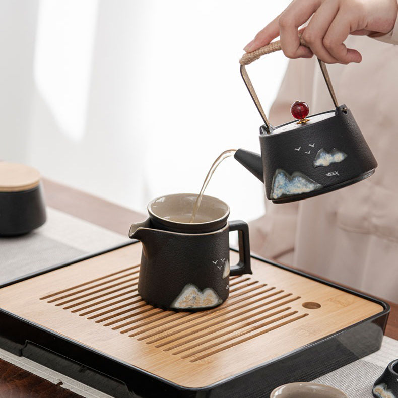 Japanese Mountain Ceramic Fair Cup - Handmade Tea Cup for Matcha, Sencha & Traditional Tea Ceremony - Perfect for Japanese Tea Lovers & Zen Home Decor