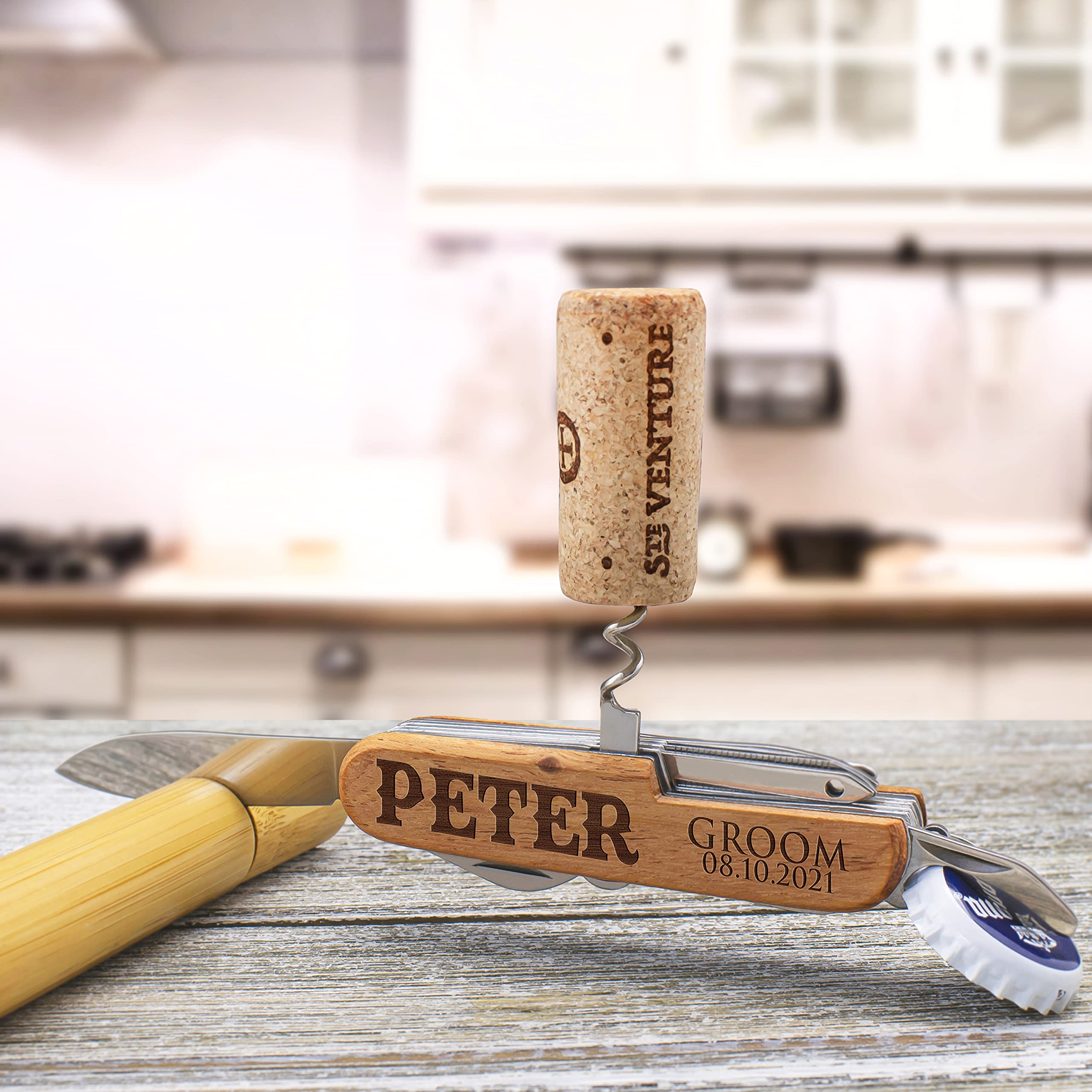 10-Piece Personalized Pocket Knife Set with Custom Name & Date Engraving - 10 Font Options, 8-Function Multi-Tool - Perfect Groomsmen Gifts, Anniversary Present for Him - Ideal for Camping, Hiking, and Everyday Carry (EDC)