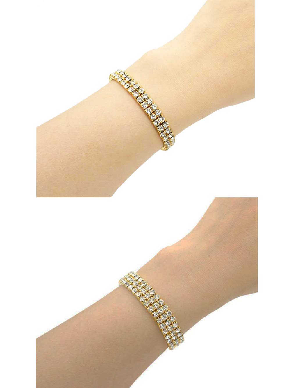Zealmer Sparkle Multicolor Rhinestone Stackable Stretch Bracelets for Women - Fashion Jewelry Gift for Birthday, Party & Everyday Wear