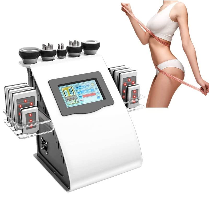 6-in-1 Ultrasonic Cavitation RF Lipo Laser Slimming Machine for Body Shaping & Fat Reduction - Professional Vacuum Cavitation Beauty Device for Home Spa & Salon Treatments