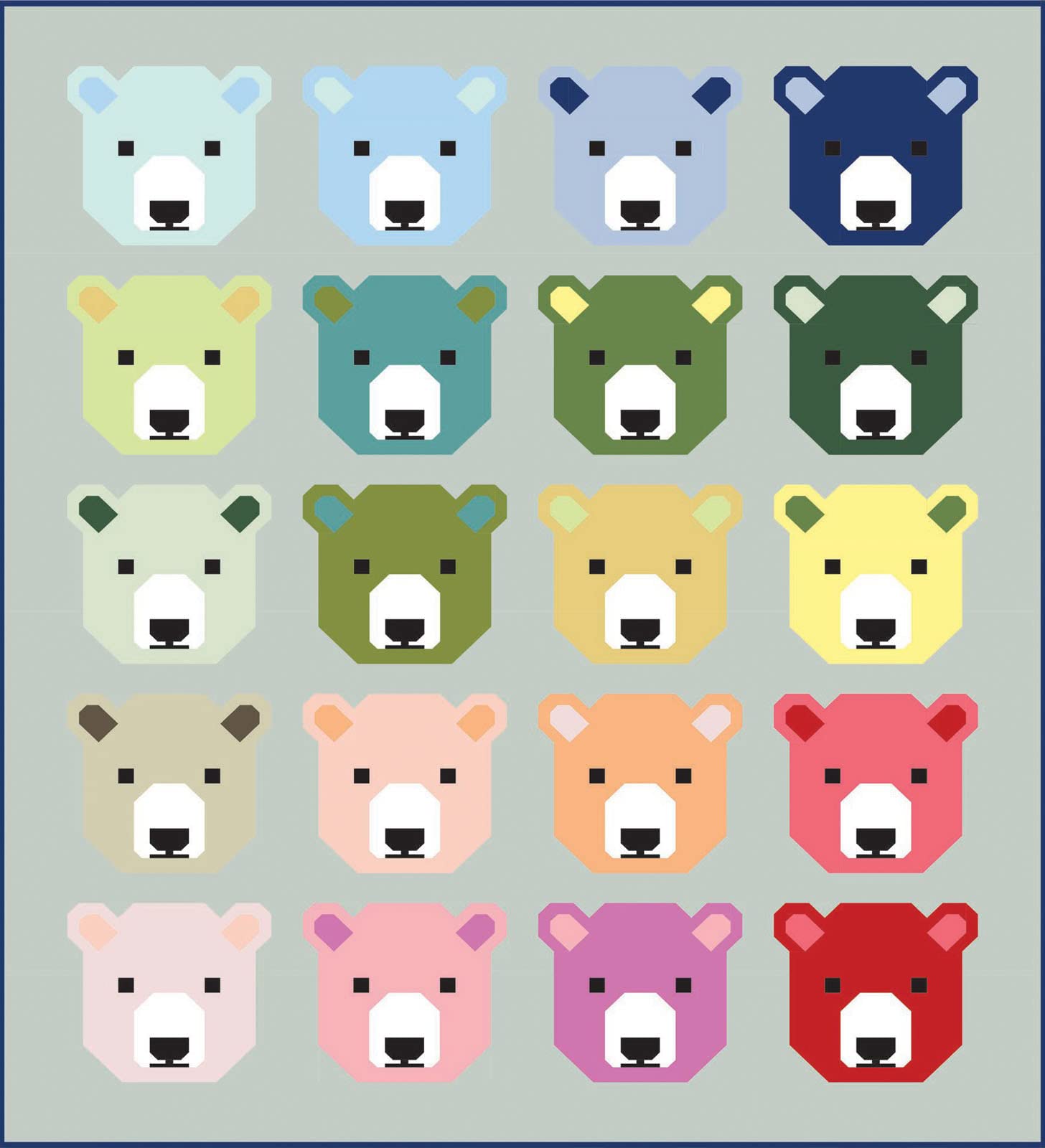 Kim Christopherson Kimberbell Silky Solids Bjorn Bear Quilt Kit by Maywood Studio - Premium Quilting Fabric for DIY Baby Blankets, Nursery Decor & Handmade Gifts