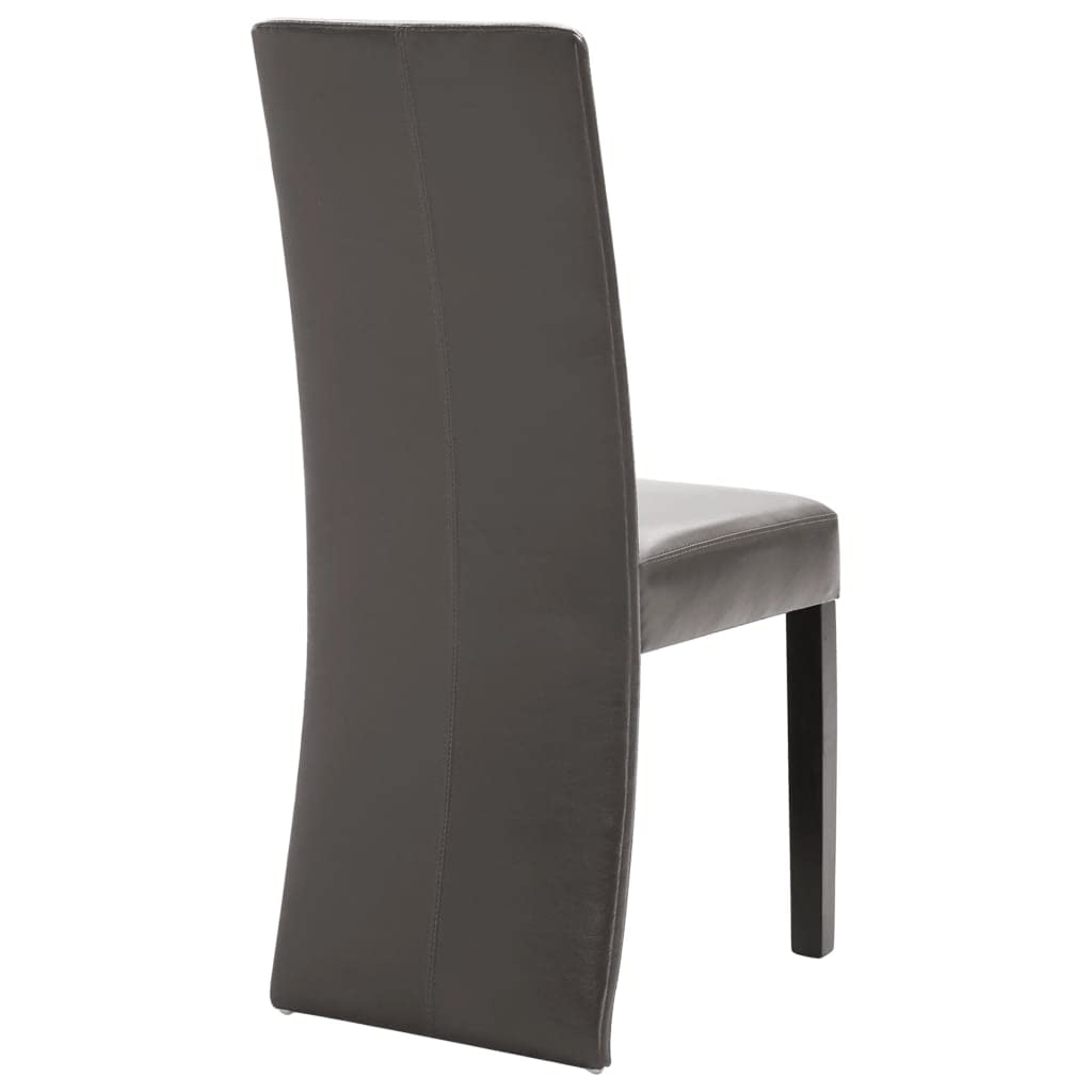 4-Piece Gray Faux Leather Dining Chairs Set - Modern Comfortable Kitchen Chairs for Dining Room, Living Room, Bedroom & Restaurant Use