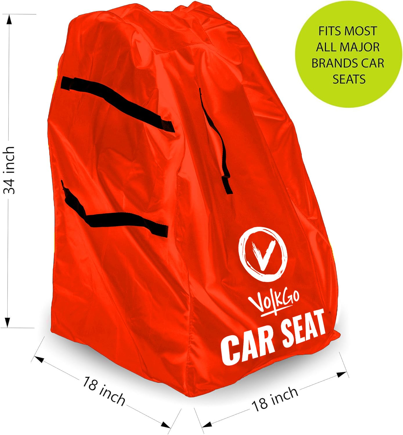 V VOLKGO Airplane Car Seat Travel Bag - Durable, Lightweight & Easy Carry Gate Check Bag for Airplane Travel - Perfect for Protecting Car Seats During Flights, Road Trips & Storage