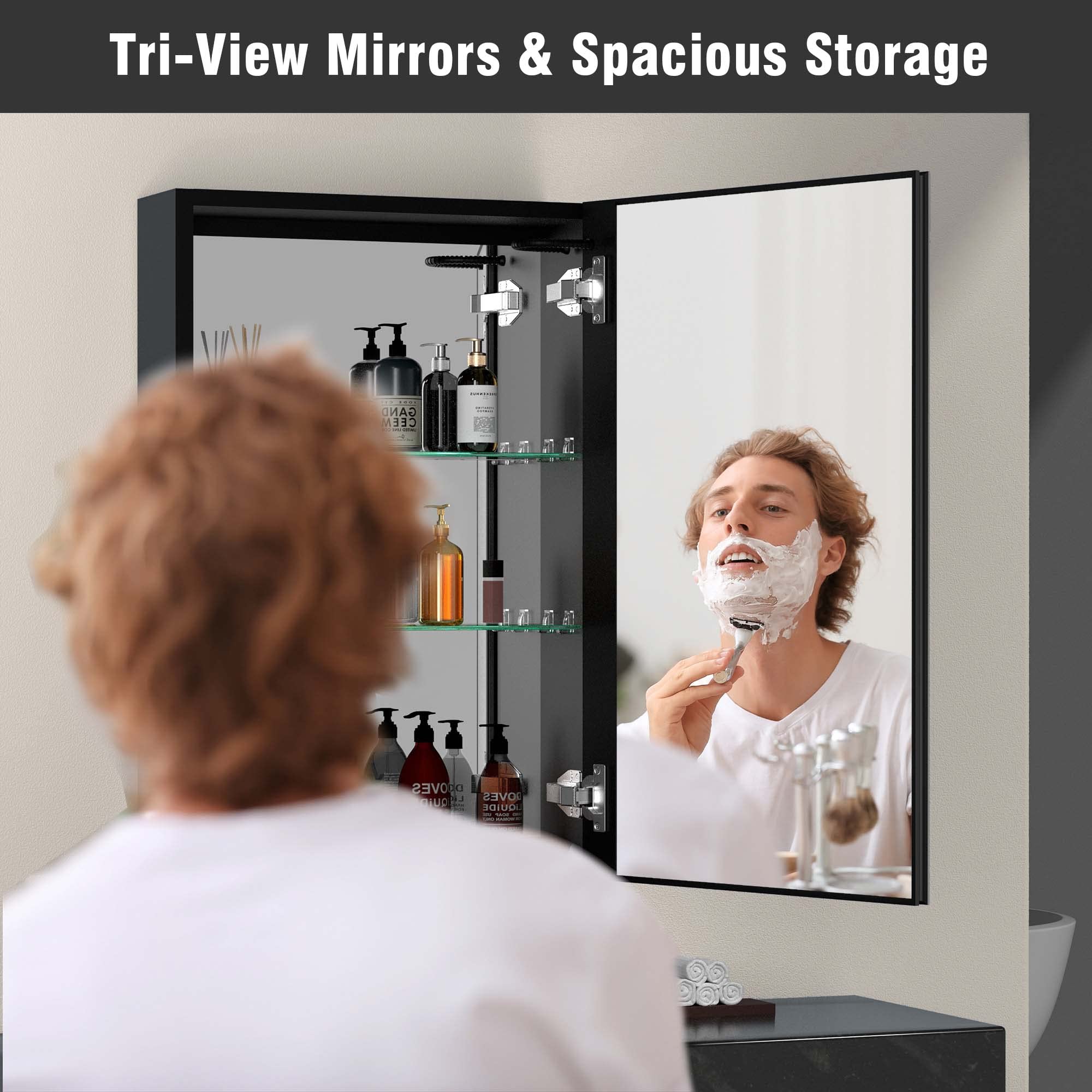 Ogonbrick 30x20 Inch LED Medicine Cabinet with Mirror - Aluminum Bathroom Storage with Defogger, 3 Color Lighting Modes & Dimmable Brightness, Adjustable Glass Shelves - Perfect for Modern Bathrooms, Vanities, and Spa-Like Spaces