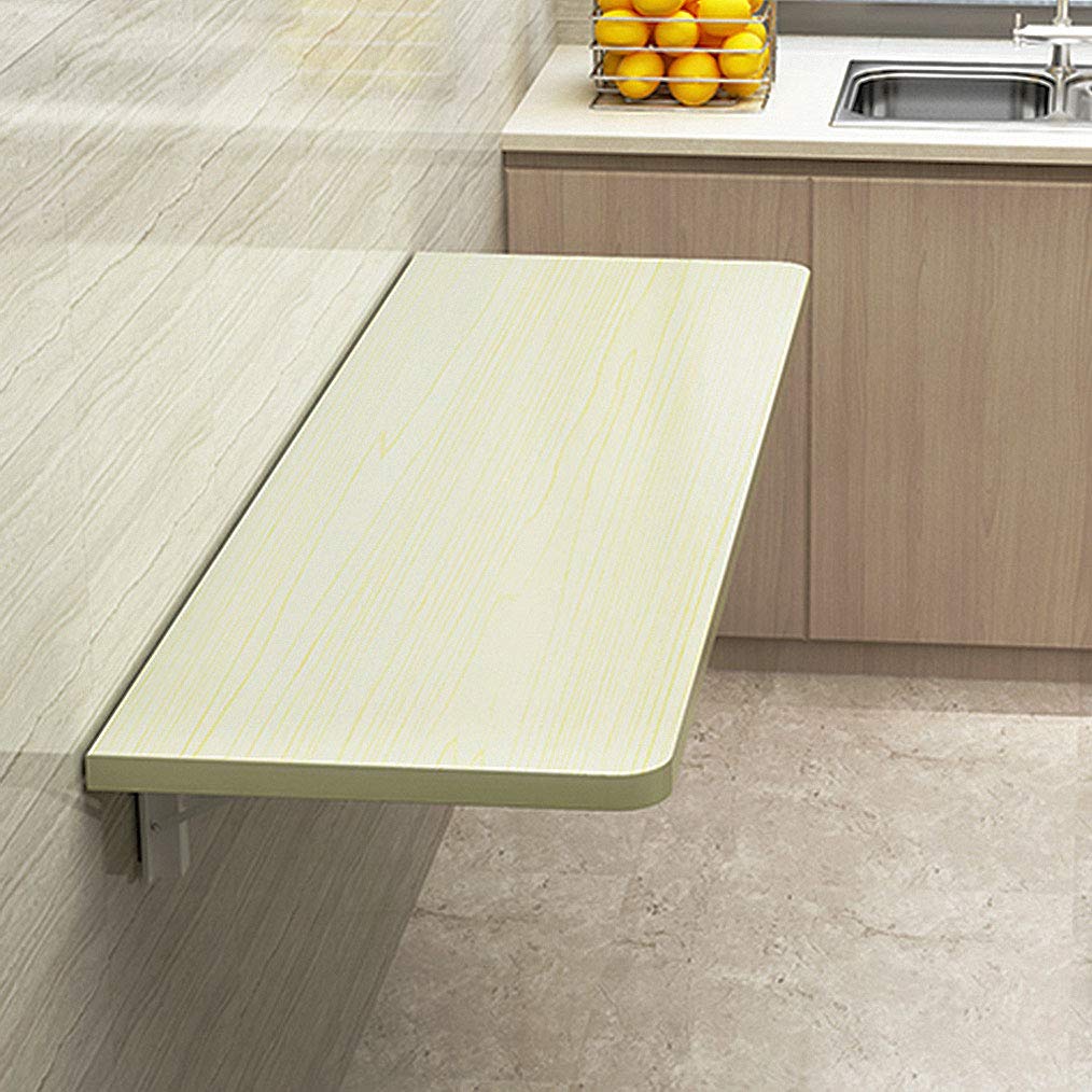 Floating Drop-Leaf Folding Desk - Space Saving Wall Mounted Hanging Table for Kitchen, Study, Bedroom, Bathroom, Office & Balcony | Compact Dining & Work Surface for Small Apartments & Tiny Homes