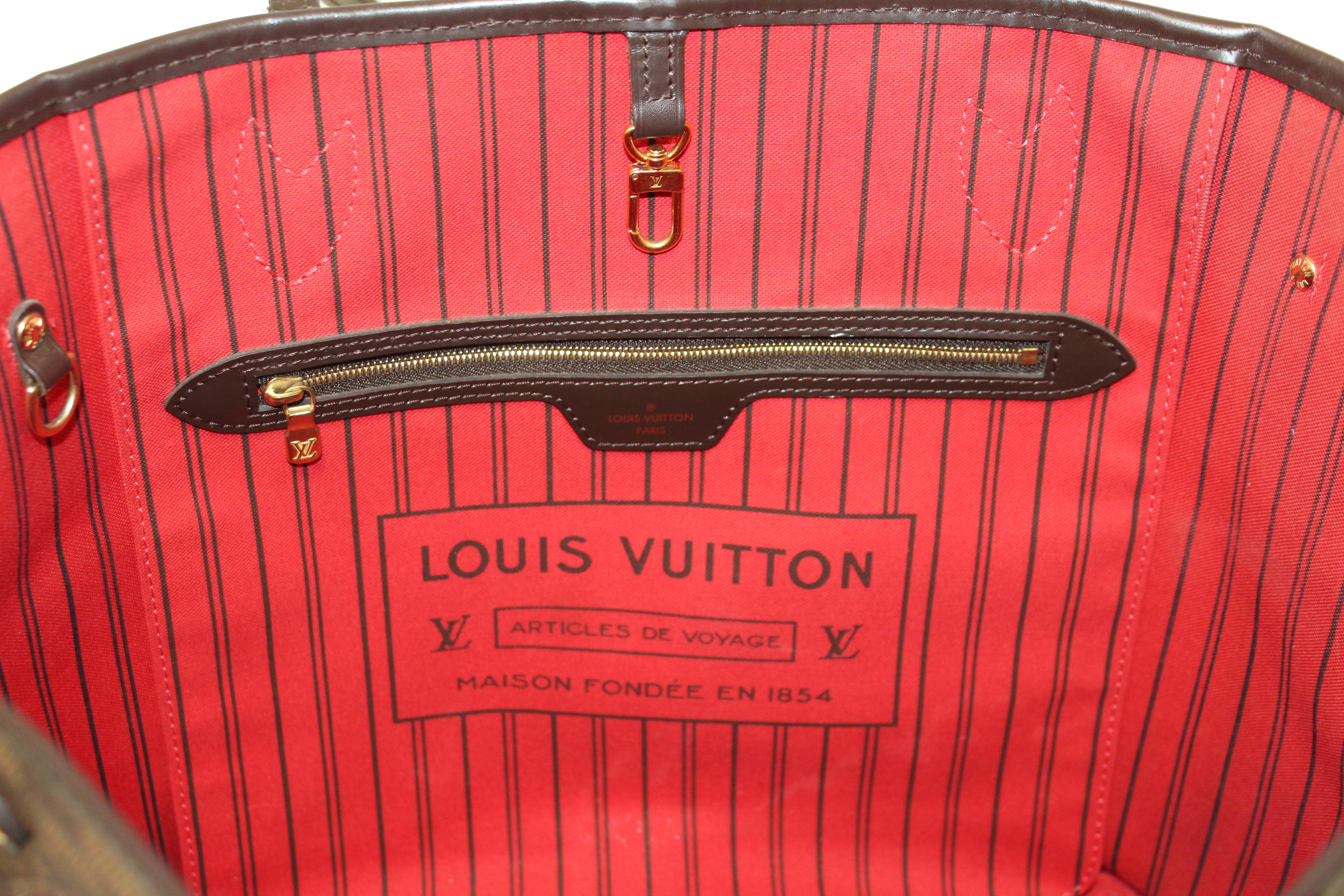 Authentic Louis Vuitton Damier Ebene Neverfull MM Shoulder Bag - Luxury Designer Tote for Women, Perfect for Work, Travel & Everyday Use