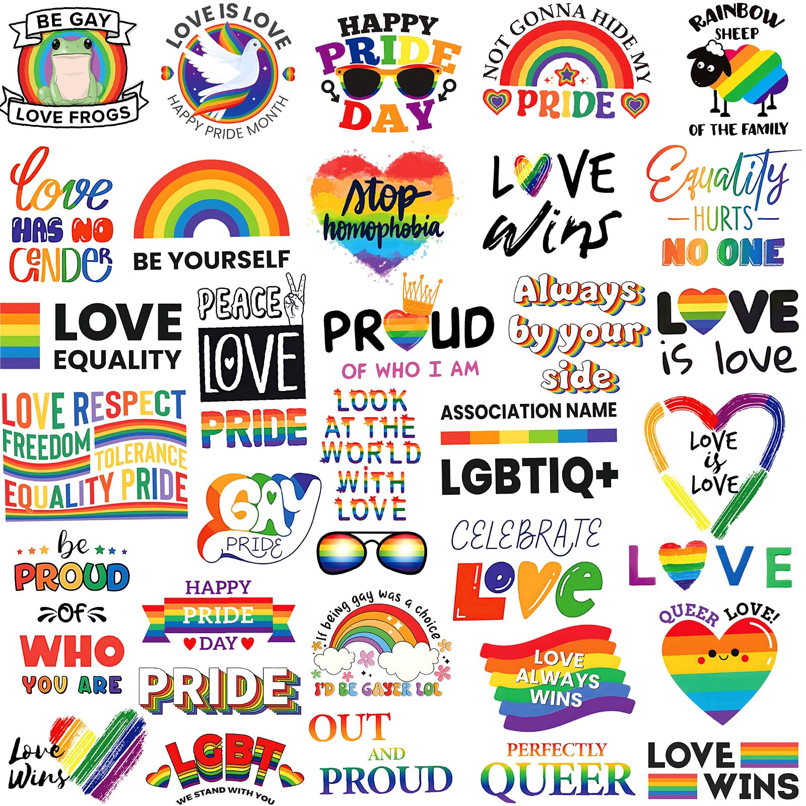 200PCS Waterproof LGBTQ Pride Stickers - Rainbow Stickers for Water Bottles, Laptops, Skateboards, Phones & Guitars - Gay Pride Month Decorations & Support Accessories - Perfect for Pride Events, DIY Crafts & Personalizing Belongings