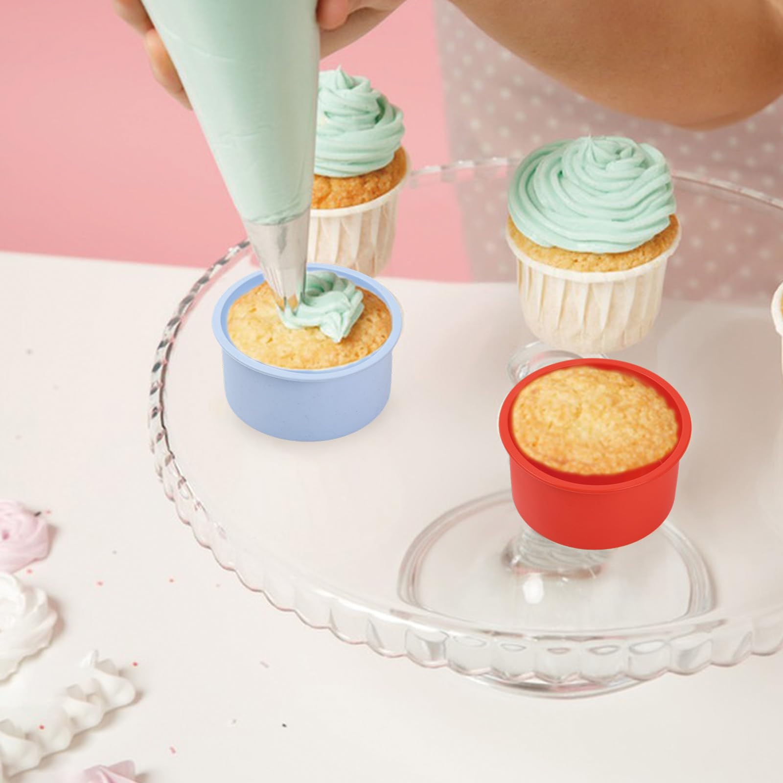 Rapidbok 4-Piece 4-Inch Silicone Baking Molds for Cakes, Cupcakes, Chocolate, Mousse - Round Silicone Cake Molds for Baking, Desserts, and Homemade Treats - Perfect for Birthday Parties, Holidays, and DIY Baking Projects