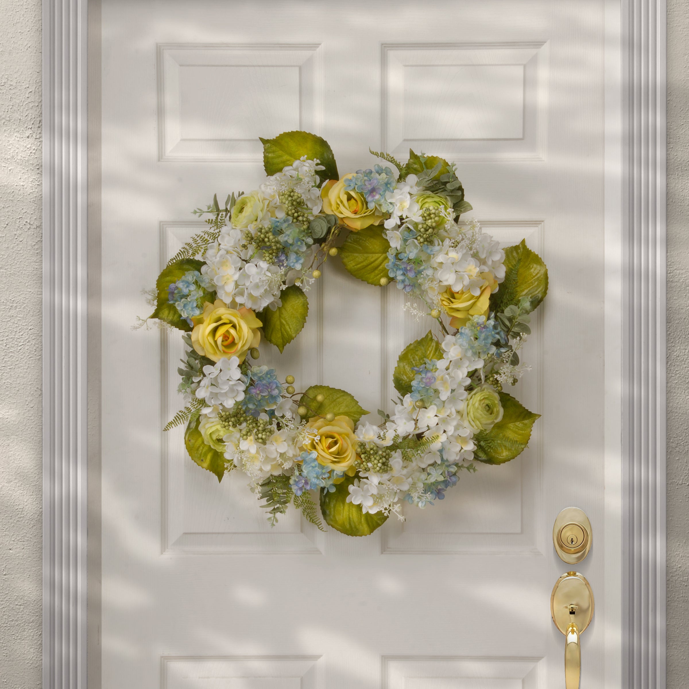30 Inch Artificial Spring Flower Wreath for Front Door - Floral Decoration for Home, Easter, Wedding & Seasonal Decor