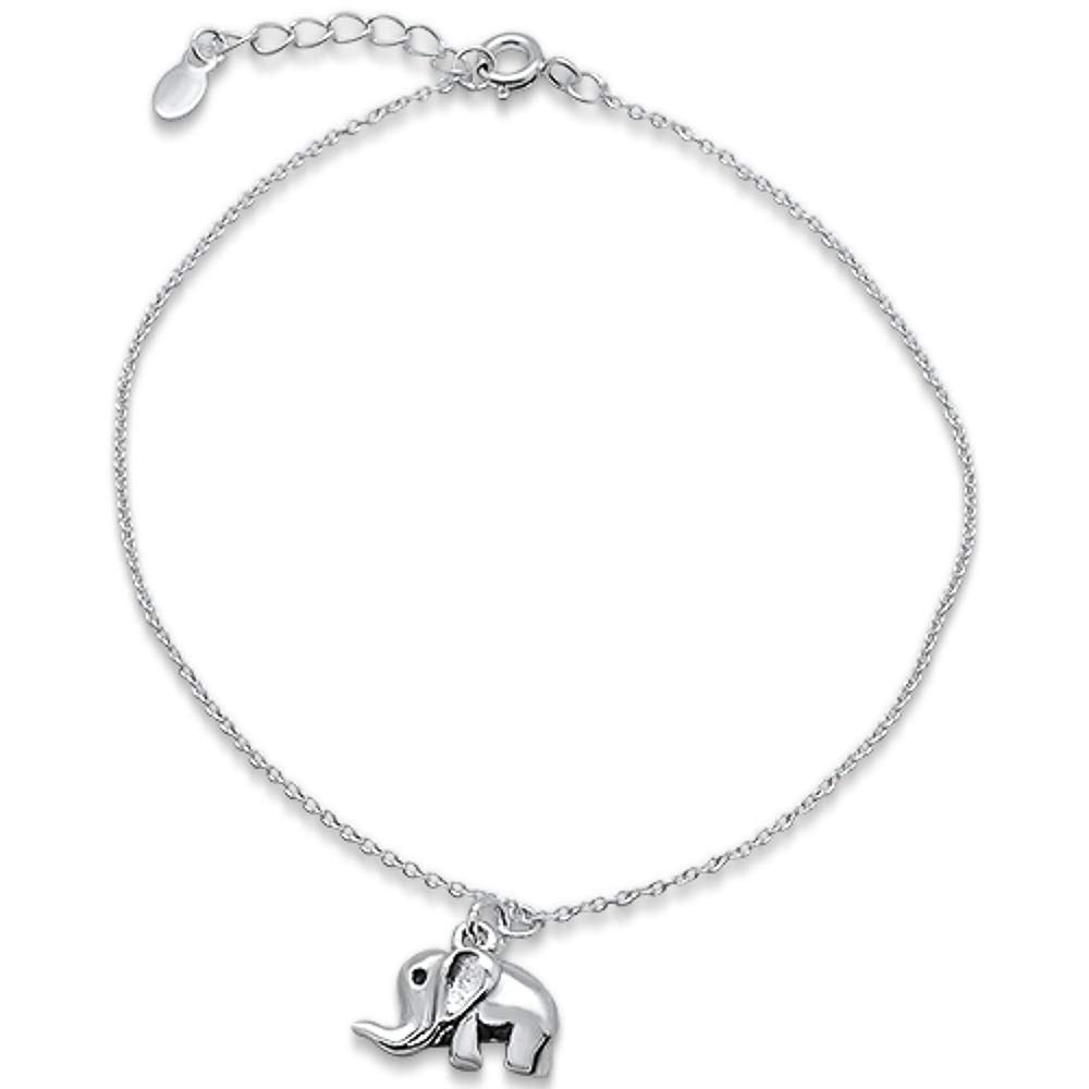 Oxford Diamond Co .925 Sterling Silver Elephant Anklet - 9