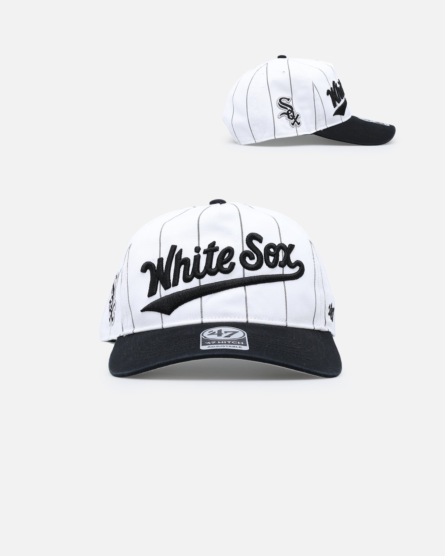 Chicago White Sox 'Double Header Pinstripe' Snapback Hat by '47 - Adjustable Hitch Back Design for Baseball Fans - Perfect for Game Day, Tailgating & Casual Wear