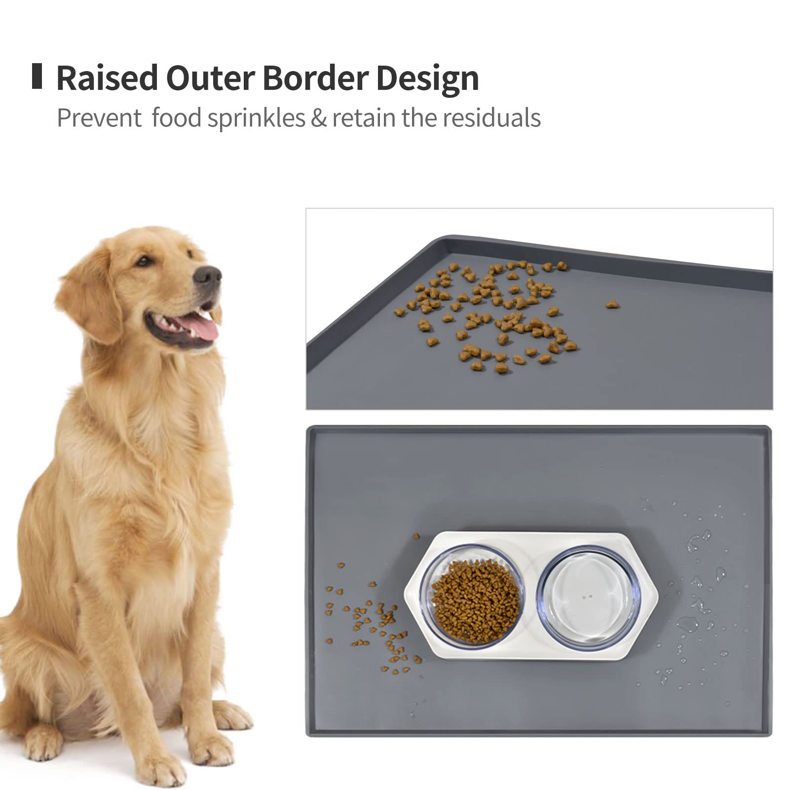 Non-Slip Silicone Dog Food Mat with 0.6