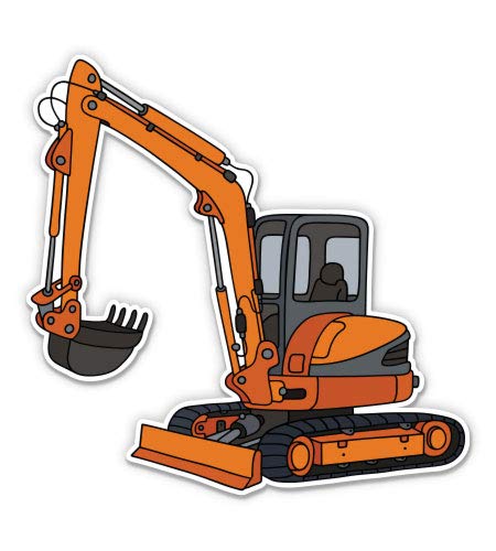 5 Inch Excavator Construction Digger Vinyl Sticker - Waterproof Decal for Car, Laptop, iPad - Perfect for Construction Enthusiasts & DIY Projects