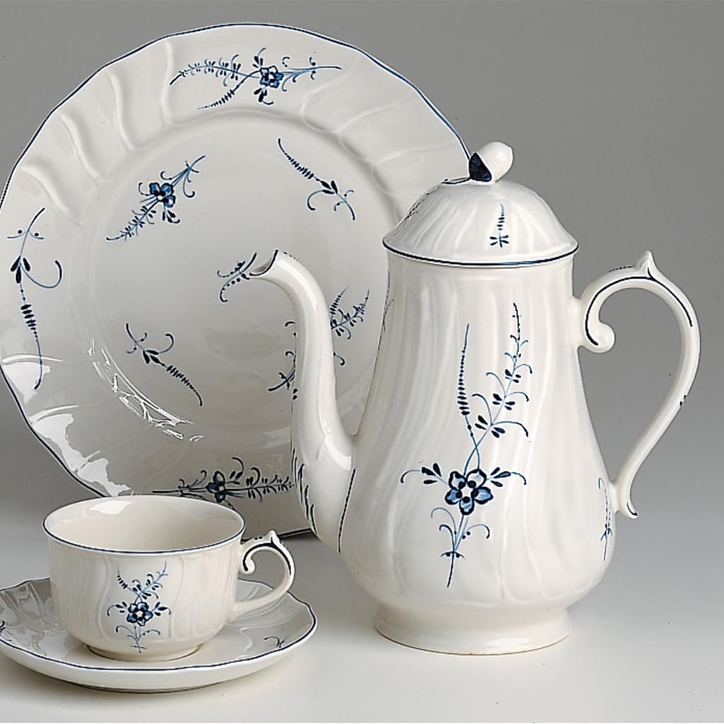 Villeroy & Boch Old Luxembourg Coffee Pot - 42.5 oz (1.26L) Vintage Style Porcelain Tea & Coffee Server - Perfect for Home, Cafe, and Gift Giving