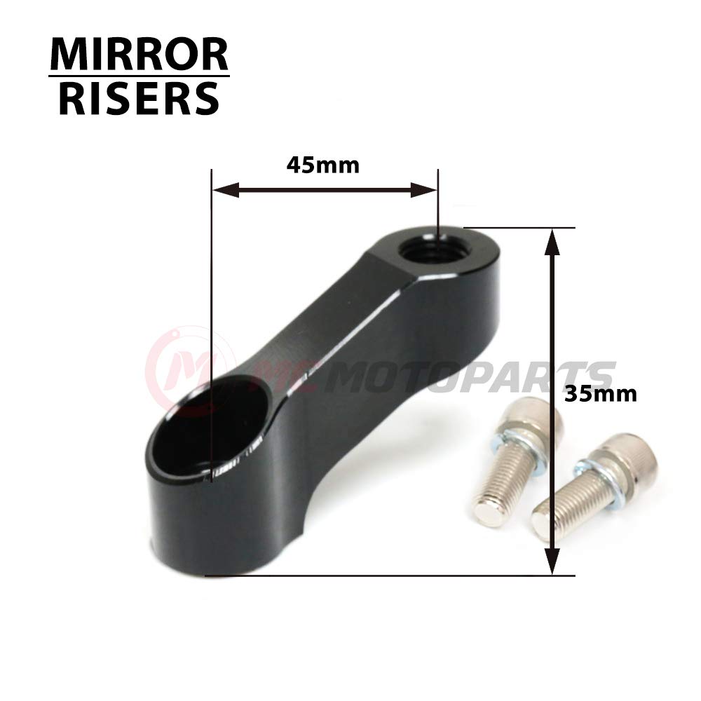MONKEY 125 10mm M10 CNC Mirror Risers & Adapters - Compatible with Honda MONKEY 125 (2018-2020) - Perfect for Custom Motorcycle Builds & Off-Road Adventures