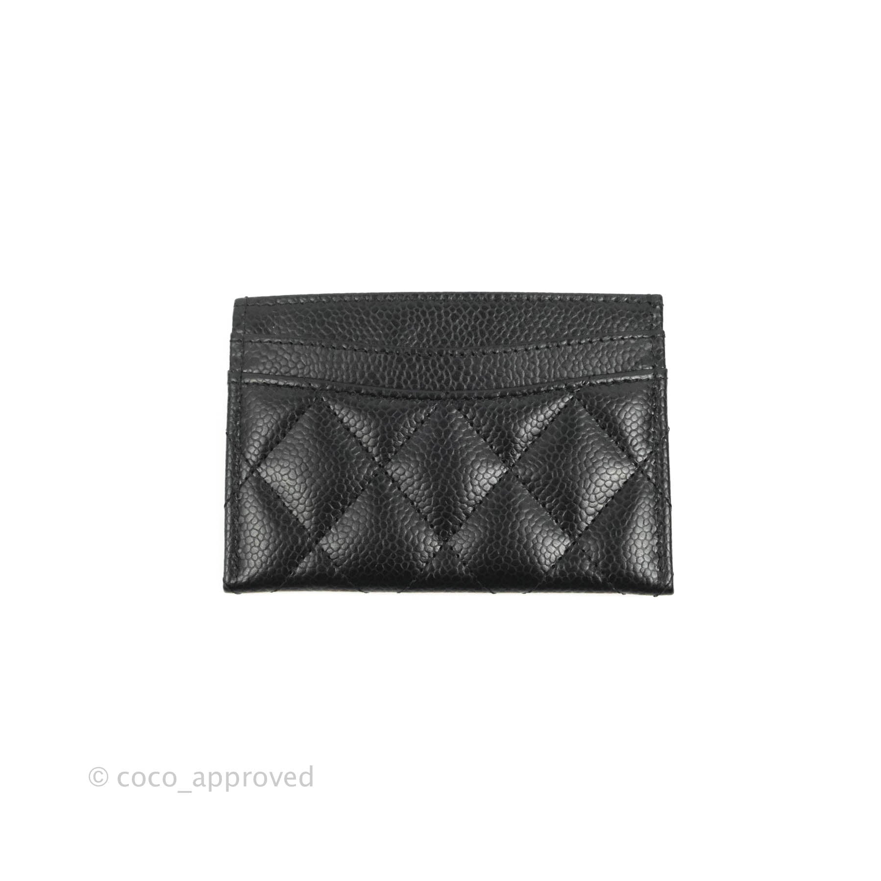 Chanel Classic Flat Card Holder in Black Caviar Leather with Gold Hardware - Luxury Wallet for Everyday Use & Travel