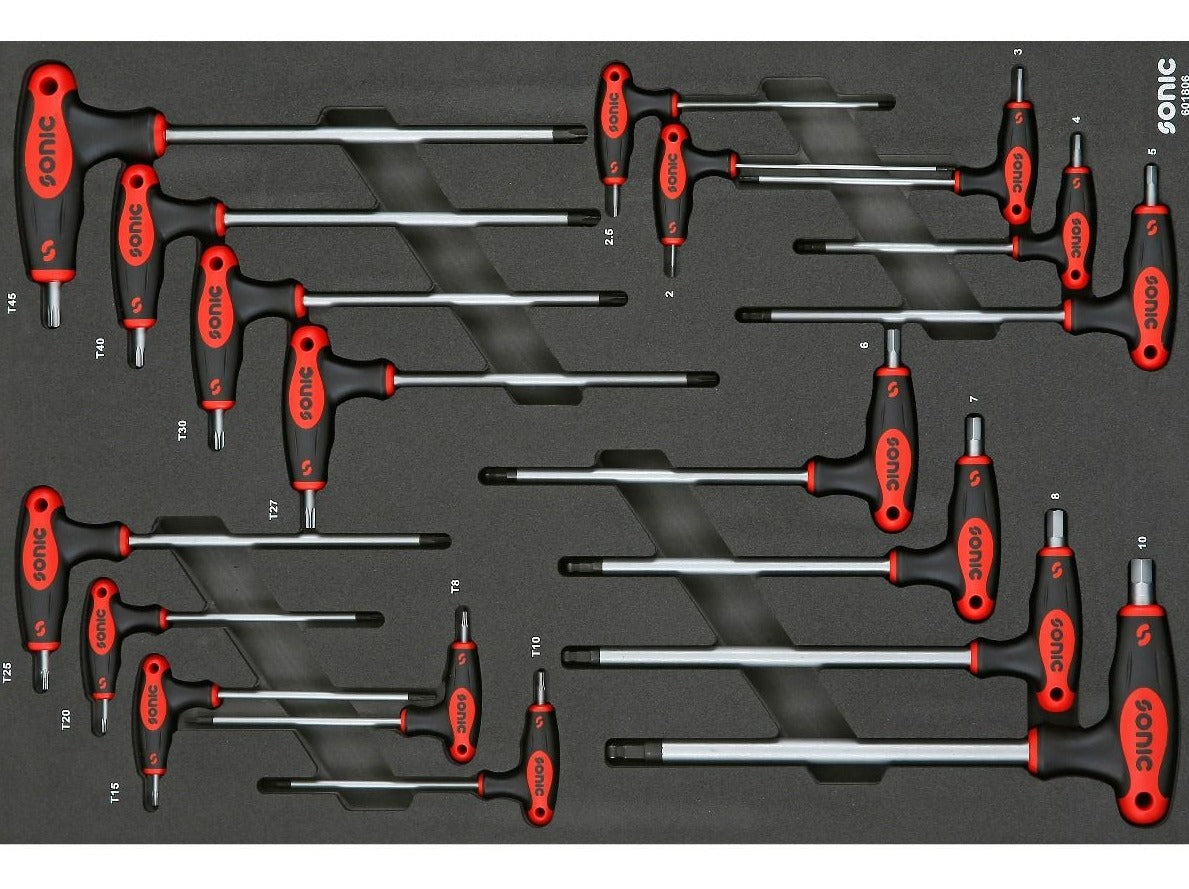 18-Piece Sonic Foam System Hex Ball Grip Key Set - Medium (26mm) - Perfect for Automotive, Motorcycle & Home Repair Tools