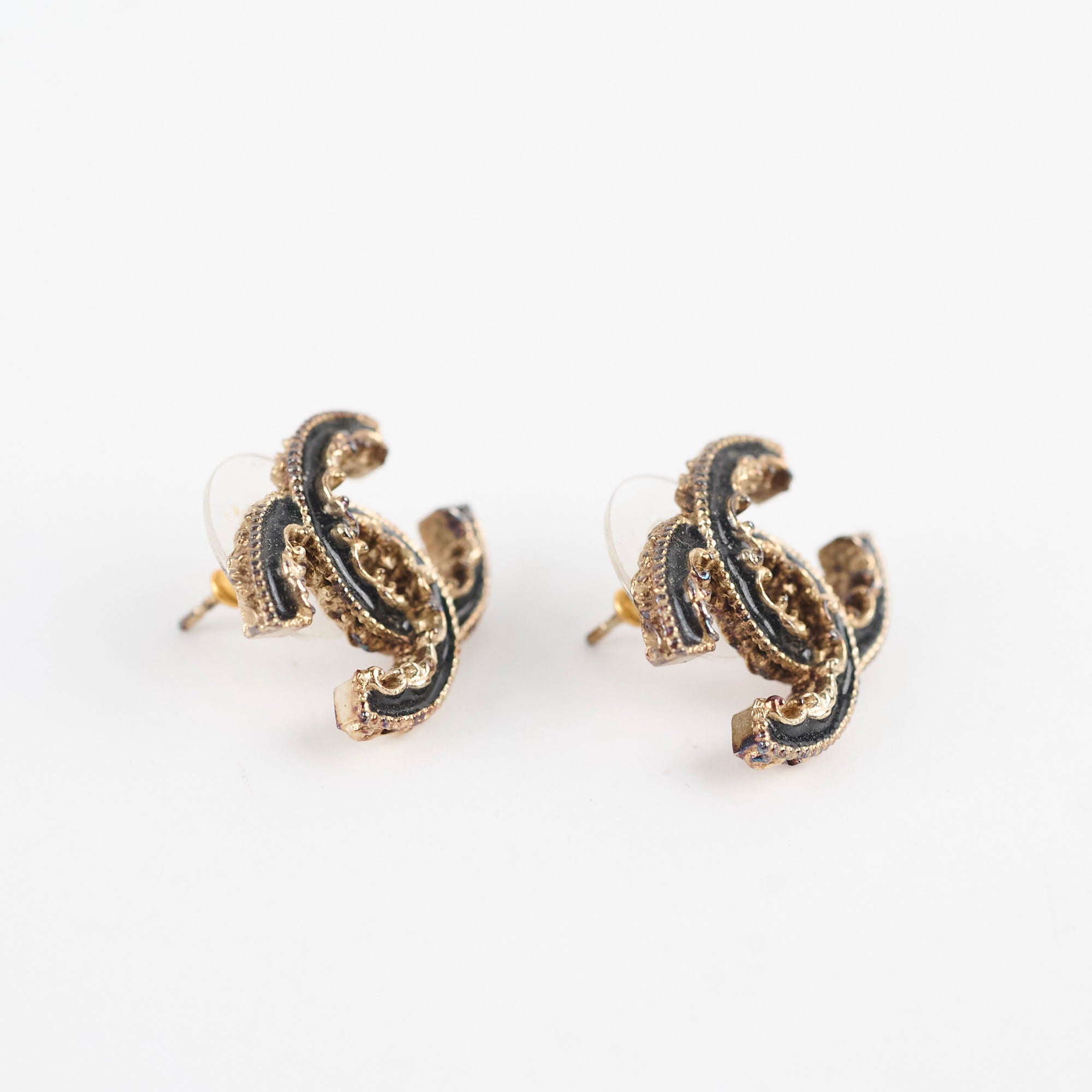 Chanel CC Logo Earrings for Women - Black Fashion Jewelry Set, Elegant & Stylish Accessories for Parties, Dating & Special Occasions