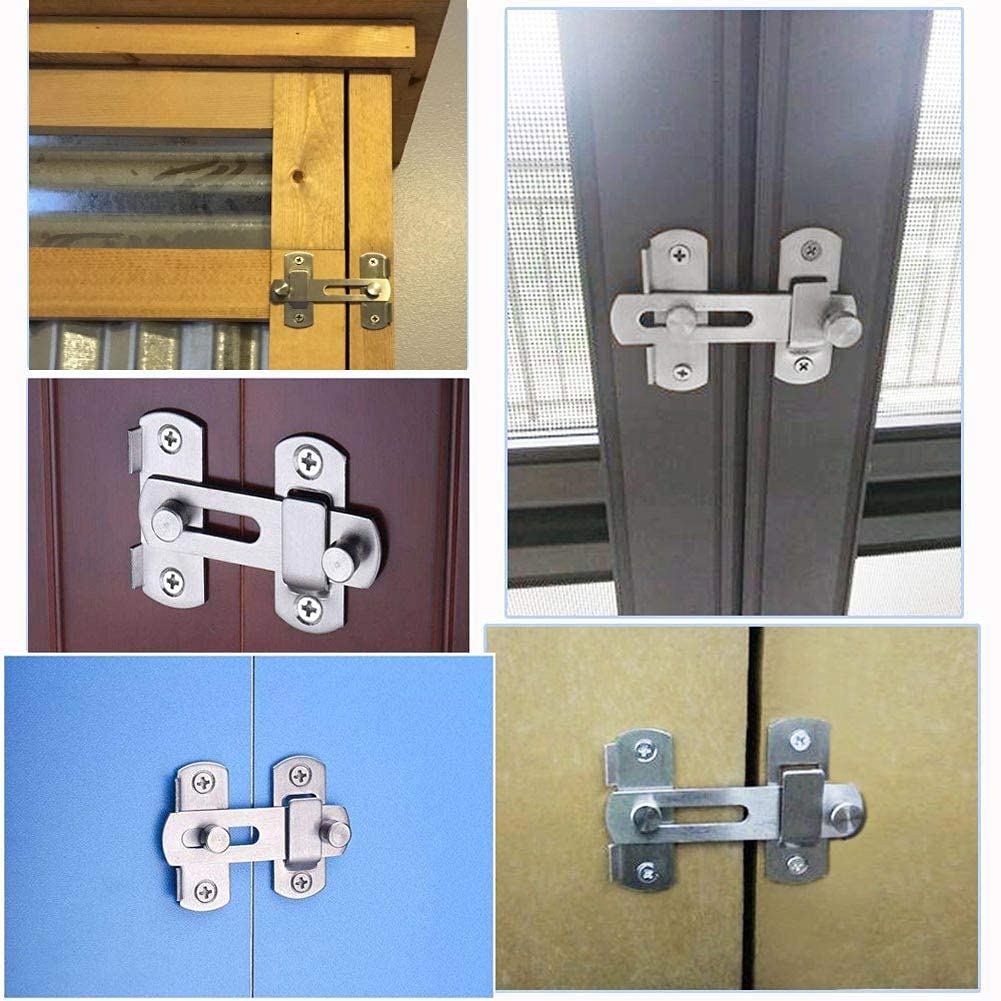 3 Inch Flip French Door Latches Locks - Stainless Steel Brushed Finish, Heavy Duty Bifold Slide Gate Latch for Fences, Double Door Closet Lock, Barn & Shed Security | Perfect for Home, Garden, Garage & Outdoor Use