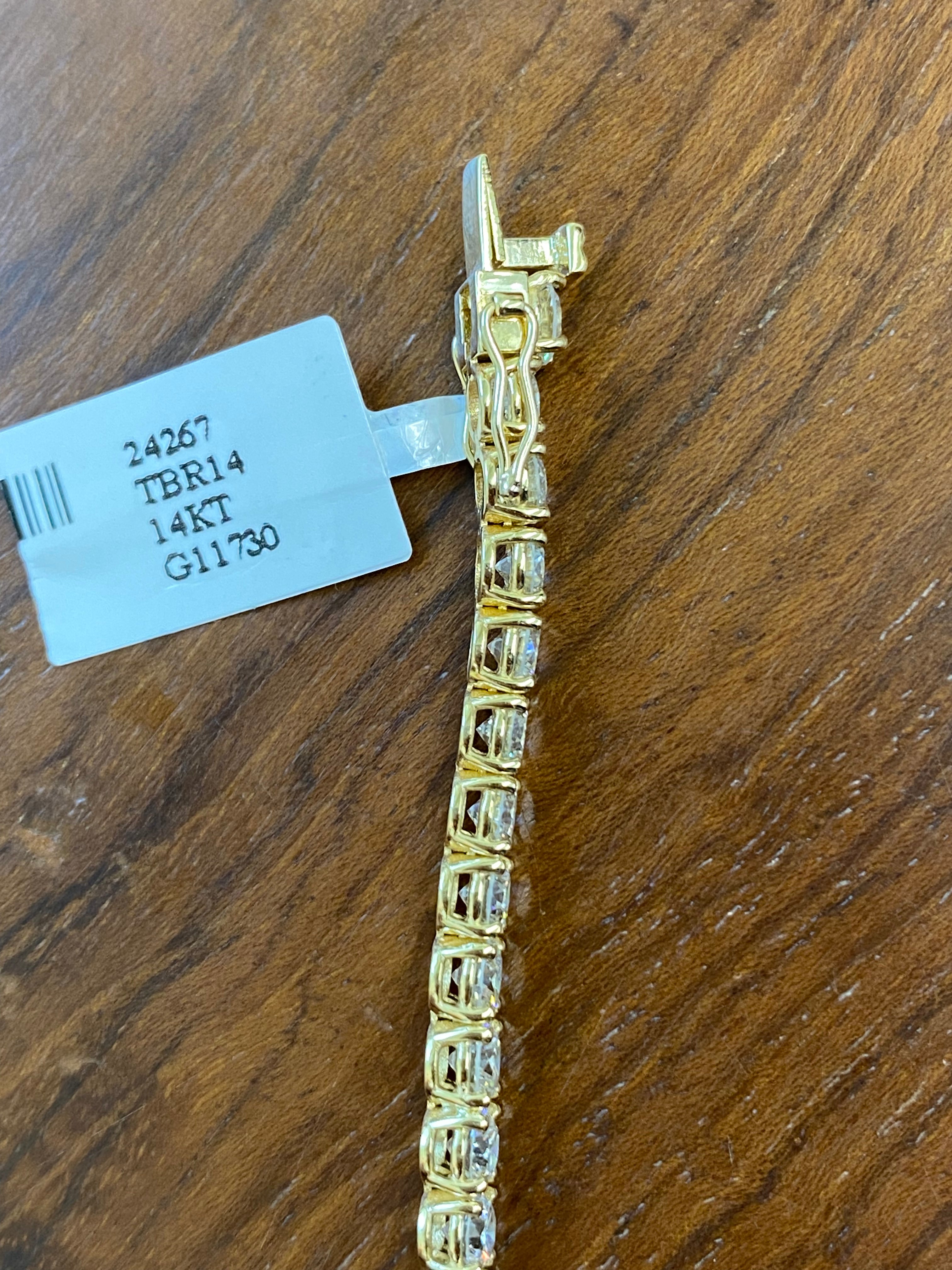 11.73 CT Lab-Created Yellow Diamond Tennis Bracelet - 7.25 Inches Elegant Gold Jewelry for Women, Perfect for Weddings, Parties & Special Occasions