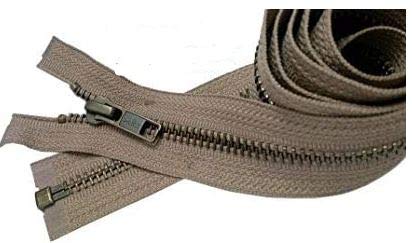 YKK #5 Antique Brass Jacket Zippers with Metal Teeth - Separating Zipper for Crafts, DIY Projects & Apparel - Muscade Beige #810 - Made in USA - Custom Length (5 Inches) - Perfect for Jackets, Bags & Outdoor Gear