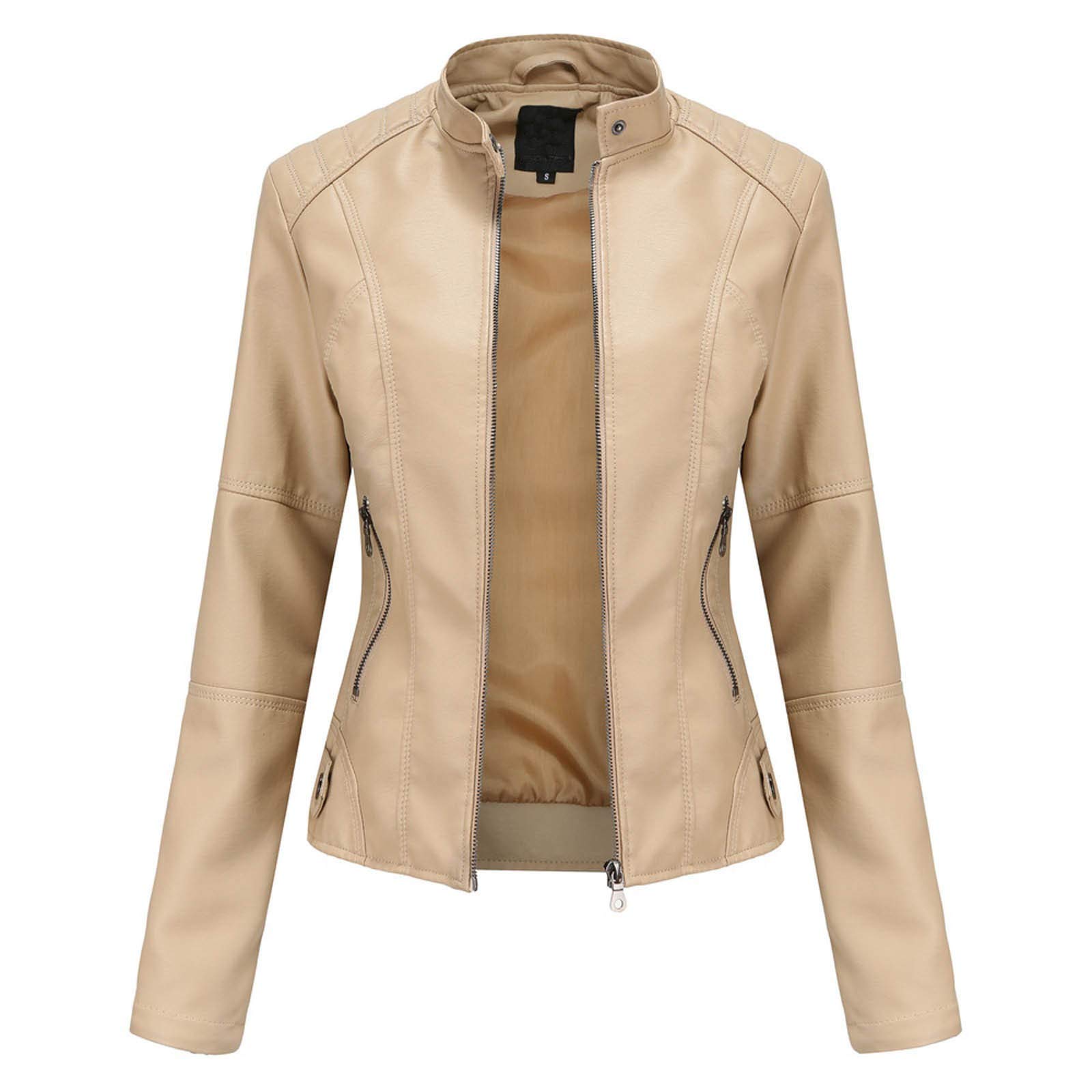 Women's Plus Size Faux Leather Moto Biker Jacket - Stylish Bomber Jacket with Zip Up Design for Motorcycle Riding & Casual Outerwear | Perfect for Racing, Biker Events & Everyday Fashion
