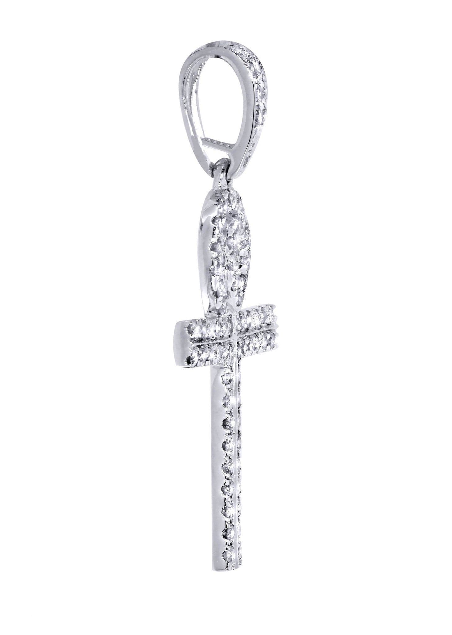 0.74 Carat Diamond Ankh Pendant Necklace - 2.14 Grams 14K Gold Egyptian Cross Jewelry for Women - Perfect for Gifts, Weddings & Spiritual Occasions
