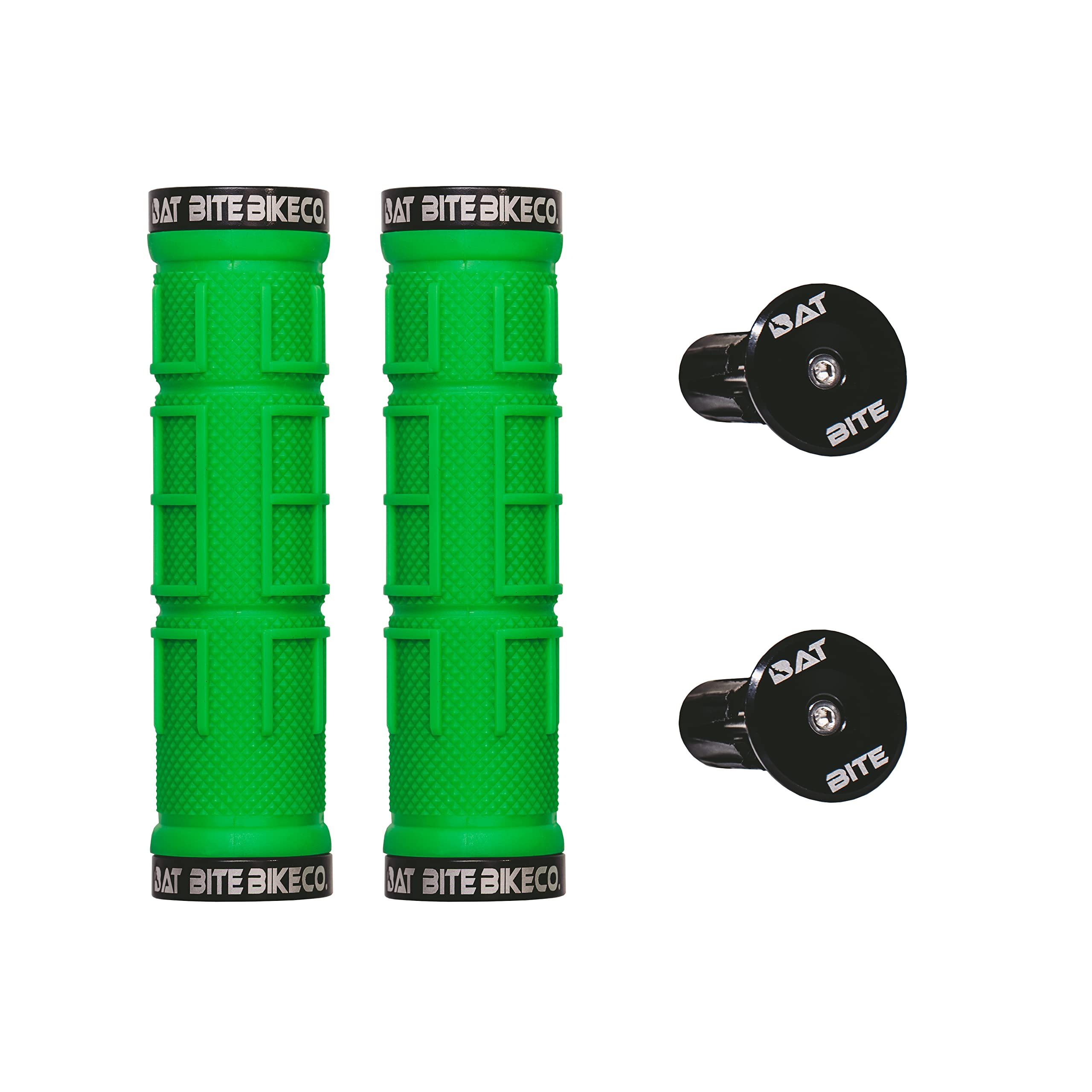 Premium Mountain Bike Handlebar Grips with Alloy Bar End - Double Lock-on MTB Grips for Anti-Slip Control - Comfortable Ergonomic Design for BMX, E-Bike, Scooter & Beach Cruiser - Ideal for Trail Riding, Commuting and Urban Cycling