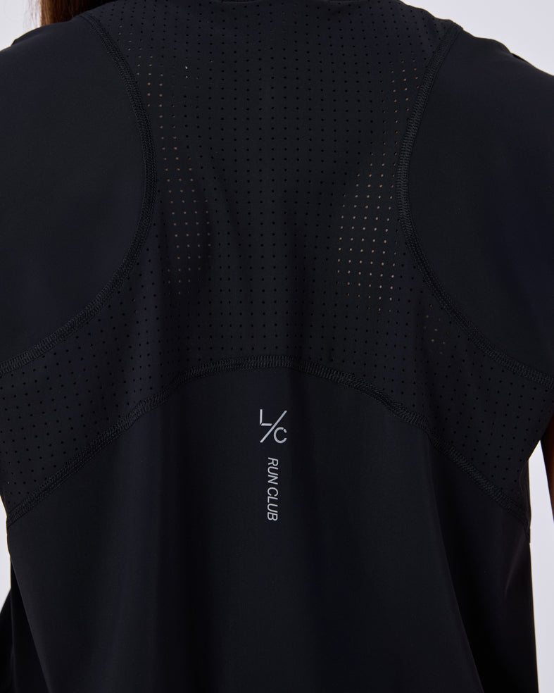 Women's Black Run Cap Sleeve Top - Breathable Workout Shirt for Running, Yoga & Gym | Athletic Performance Apparel