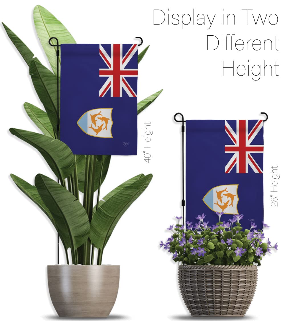 Breeze Decor Anguilla Garden Flag Set with Stand - Double-Sided Yard Decoration for Home & Gifts