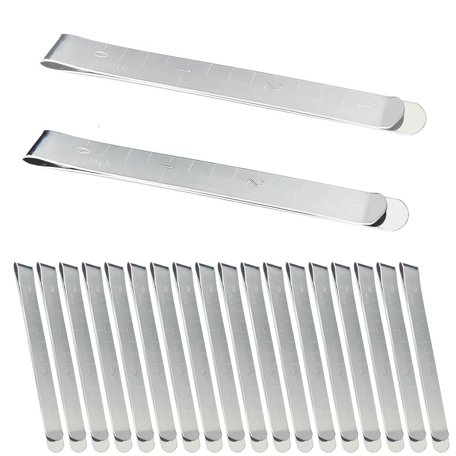 20 Pcs 3-Inch Stainless Steel Hemming Clips with Measurement Ruler - Durable Sewing Clips for Quilting, Dressmaking & Crafting - Perfect for DIY Projects, Fabric Pinning & Sewing Accessories