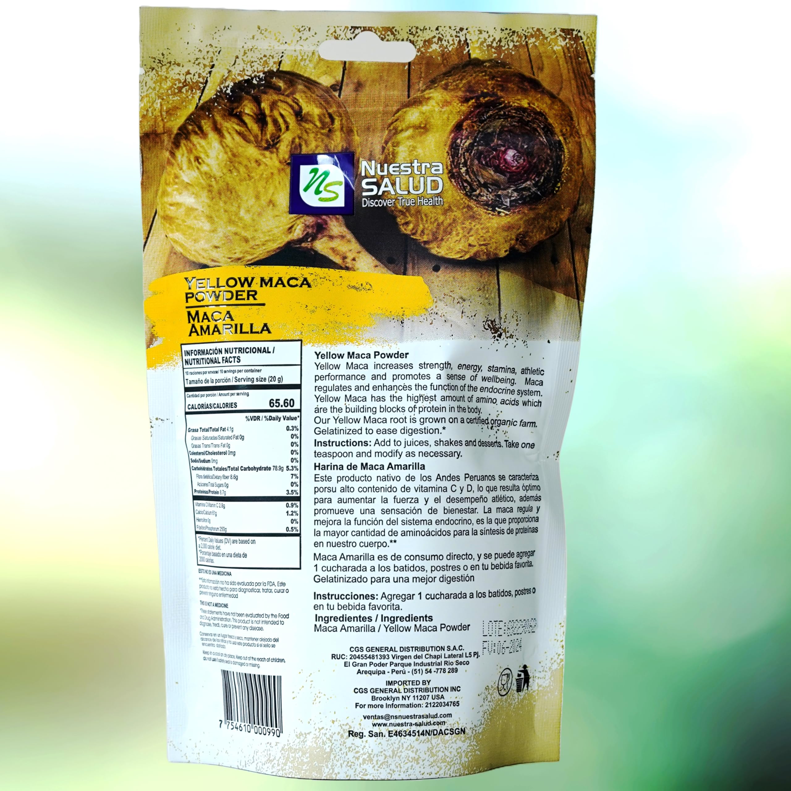 Organic Peruvian Yellow Maca Root Powder - 200g | 100% Natural Superfood for Energy, Hormone Balance & Vitality | Perfect for Smoothies, Baking & Wellness Drinks