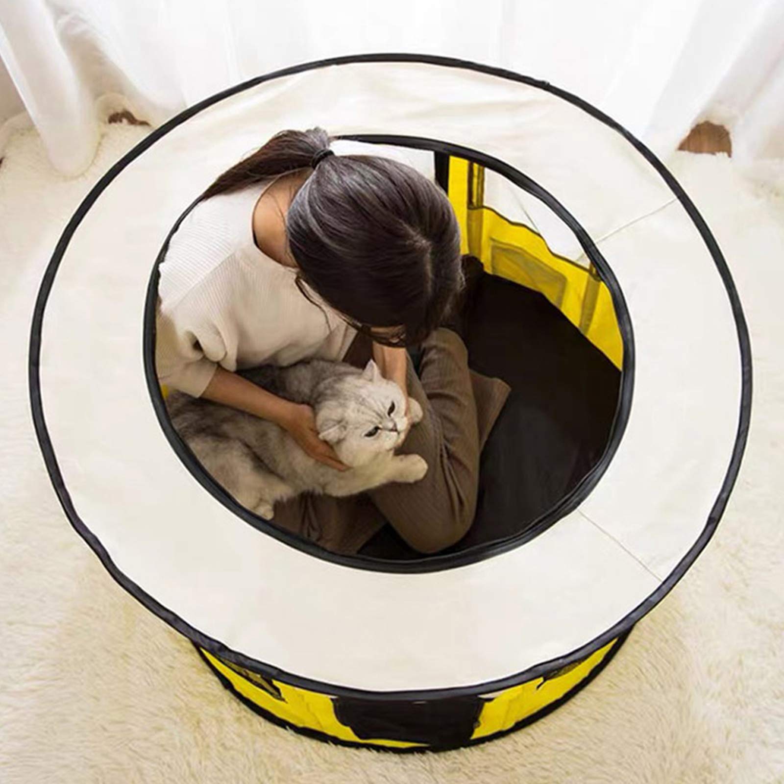 Portable Pet Playpen for Dogs, Cats, Puppies & Small Animals - Indoor/Outdoor Foldable Dog Kennel with Carrying Case - Perfect for Travel, Camping & Home Use