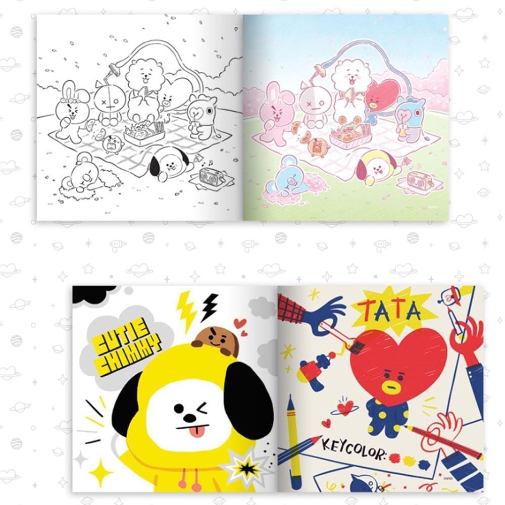 BT21 Coloring Book for Kids & Adults - Creative Art Therapy & Stress Relief | Perfect for Home, School & Travel Activities