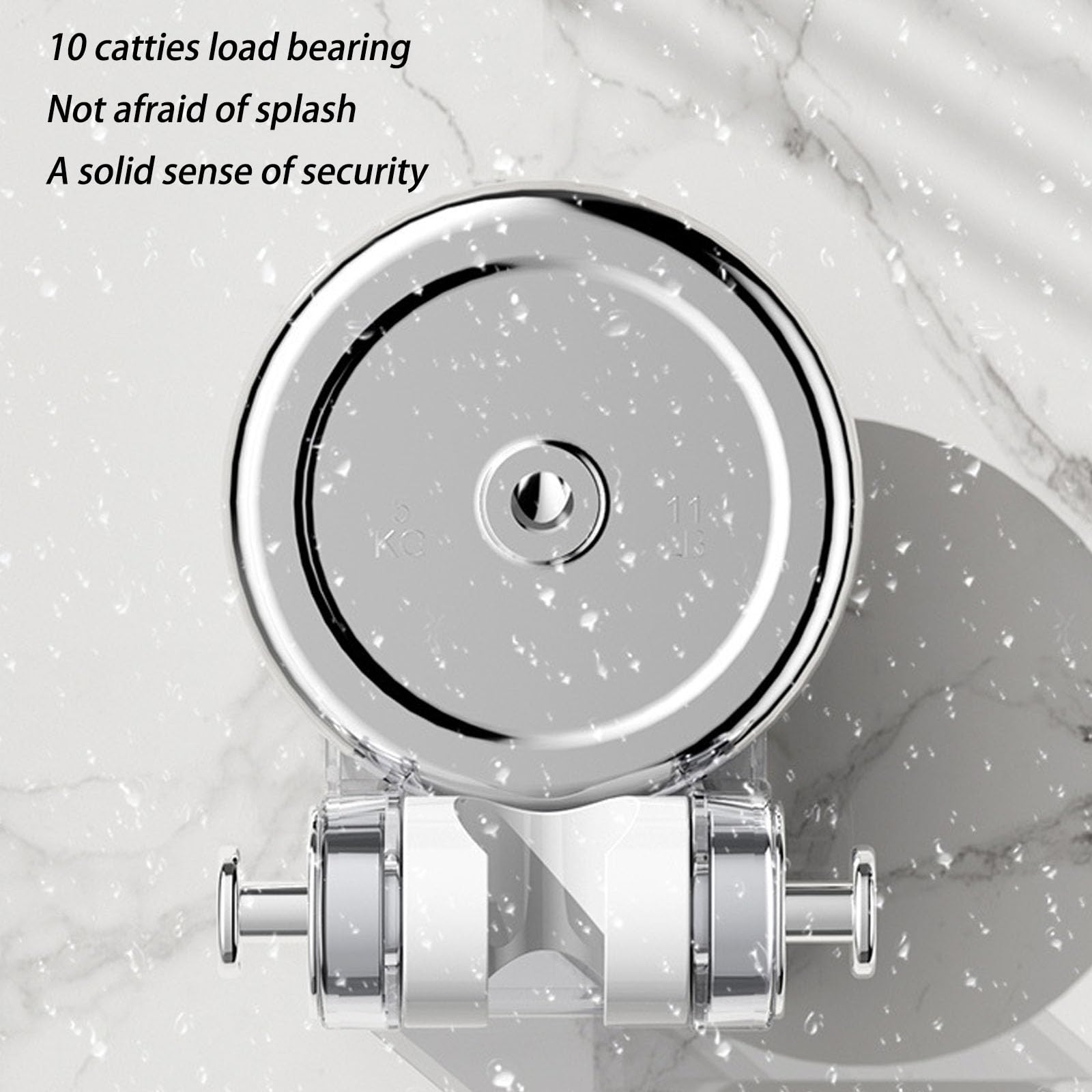 Belaudo Shower Holder with Strong Suction Cup - Wall Mount Shower Head Holder for Bathroom - White A - Perfect for Hands-Free Showering & Bathroom Organization