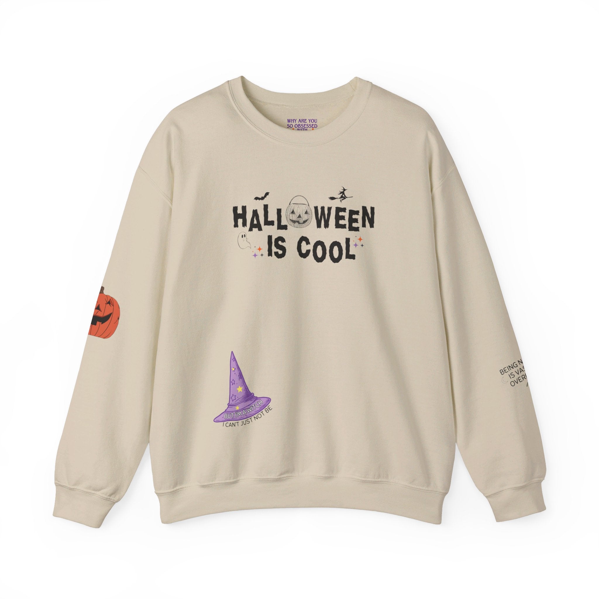 Halloween Is Cool Crewneck Sweatshirt - Spooky & Stylish Fall Graphic Pullover for Men & Women - Perfect for Halloween Parties, Trick or Treating & Cozy Autumn Outfits